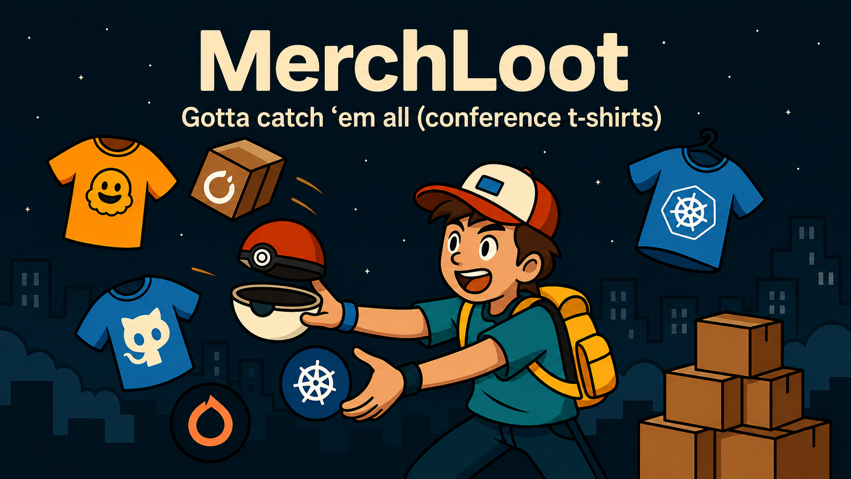 first attempt: Pokémon, but for people who own three Docker hoodies