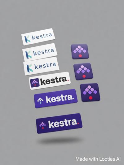 Set of 9 Stickers of Kestra (including 3 old logos!)