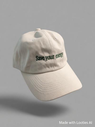 'save your energy' Beige Cap