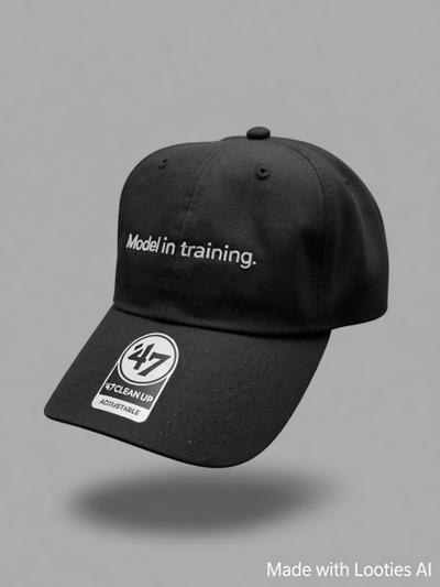 'Model in training.' Black Cap