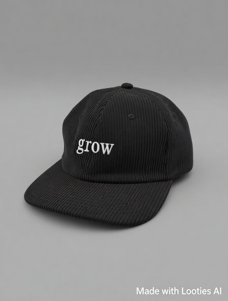 'Grow' Black Velvet Cap (by Clay) - 1