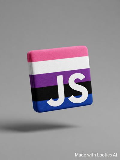 Genderfluid JS Sticker - Javascript
